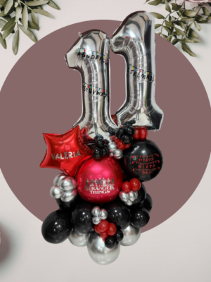 Bouquet de Globos Cumpleaños con Números Estilo Moderno