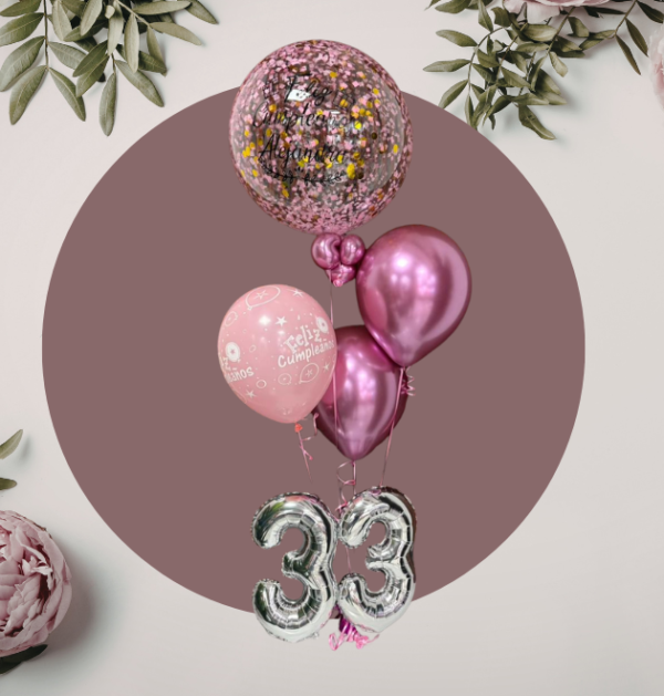 Bouquet de Globos Cumpleaños con Número