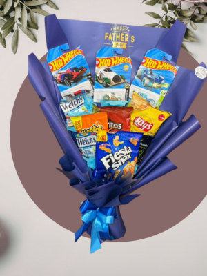 Bouquet Hot Wheels con Snacks