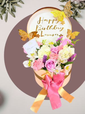 14 Caja Floral Elegante con Mariposas