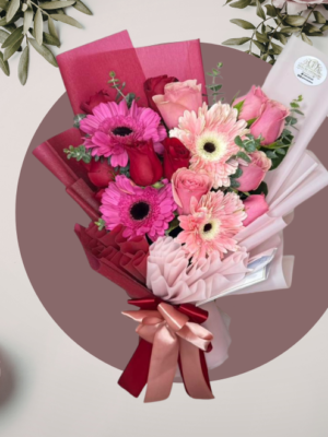 Ramo de Rosas y Gerberas