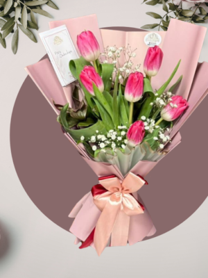 Ramo de Tulipanes Rosados Premium