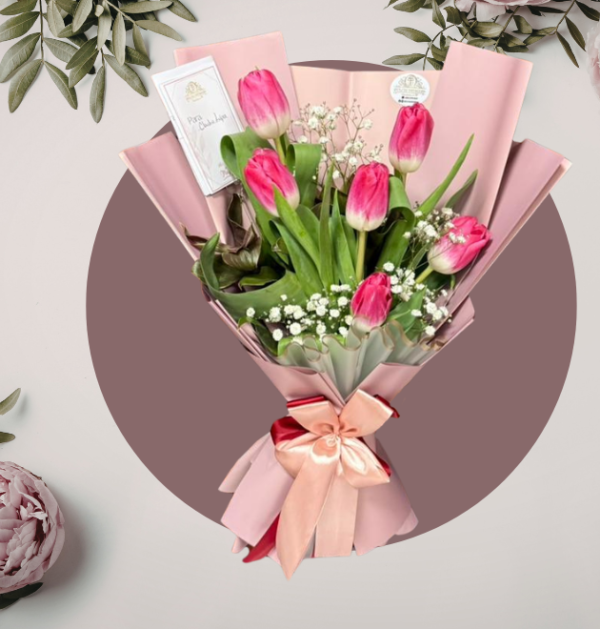 Ramo de Tulipanes Rosados Premium