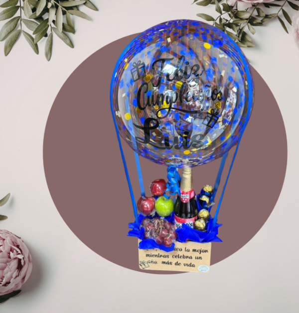 Arreglo de Frutas con Globo Burbuja