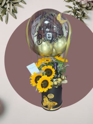 Arreglo de Girasoles con Globo y Detalles Premium