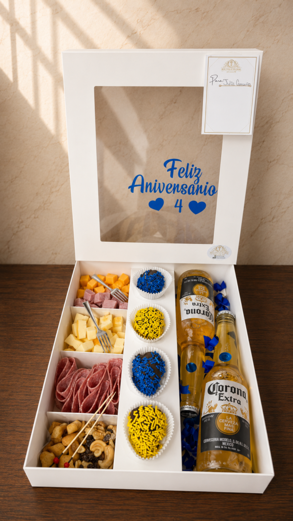 Caja de Aperitivos con Bebida