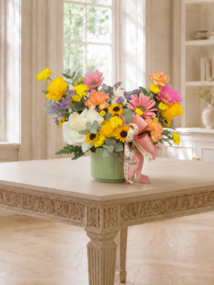 Arreglo Floral Multicolor en Base