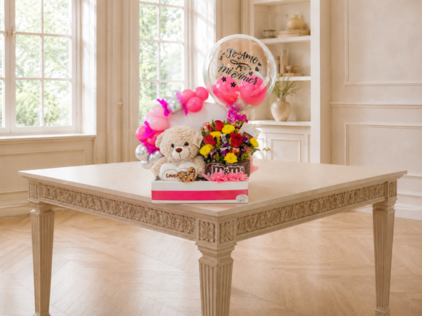 Caja Sorpresa Romántica con Peluche y Globo