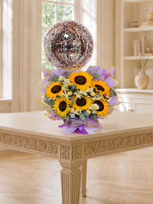 Bouquet de Girasoles con Globo