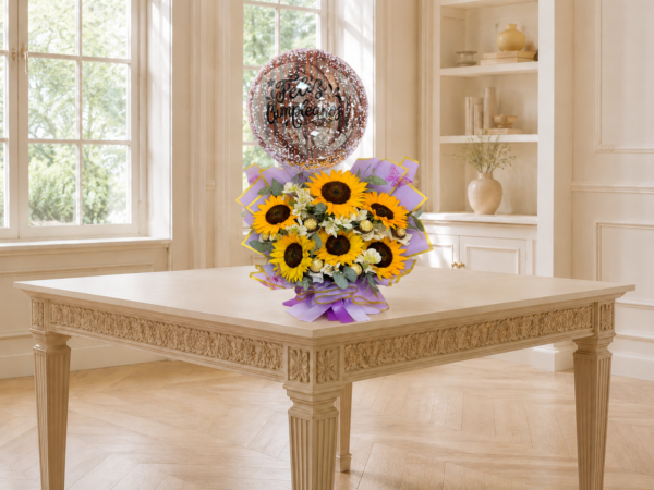 Bouquet de Girasoles con Globo