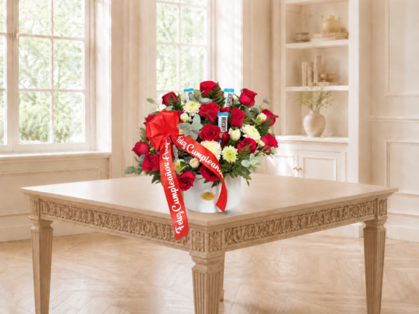 Arreglo Floral con Chocolates