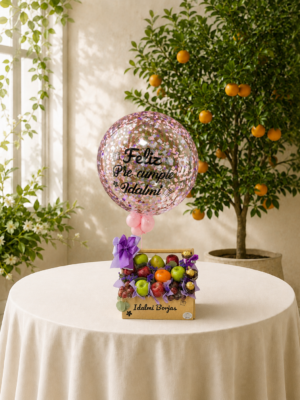 Caja de Frutas con Globo Burbuja