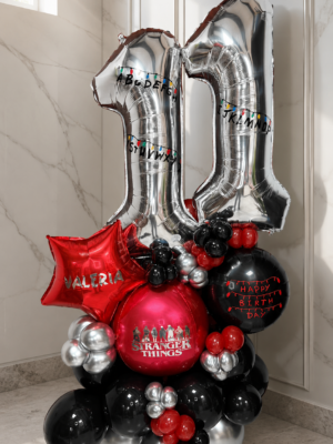 Bouquet de Globos Cumpleaños con Números Estilo Moderno