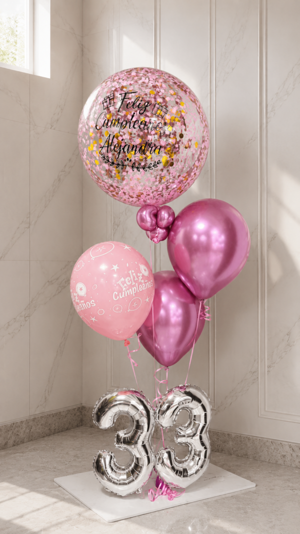Bouquet de Globos Cumpleaños con Número