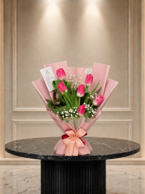 Ramo de Tulipanes Rosados Premium