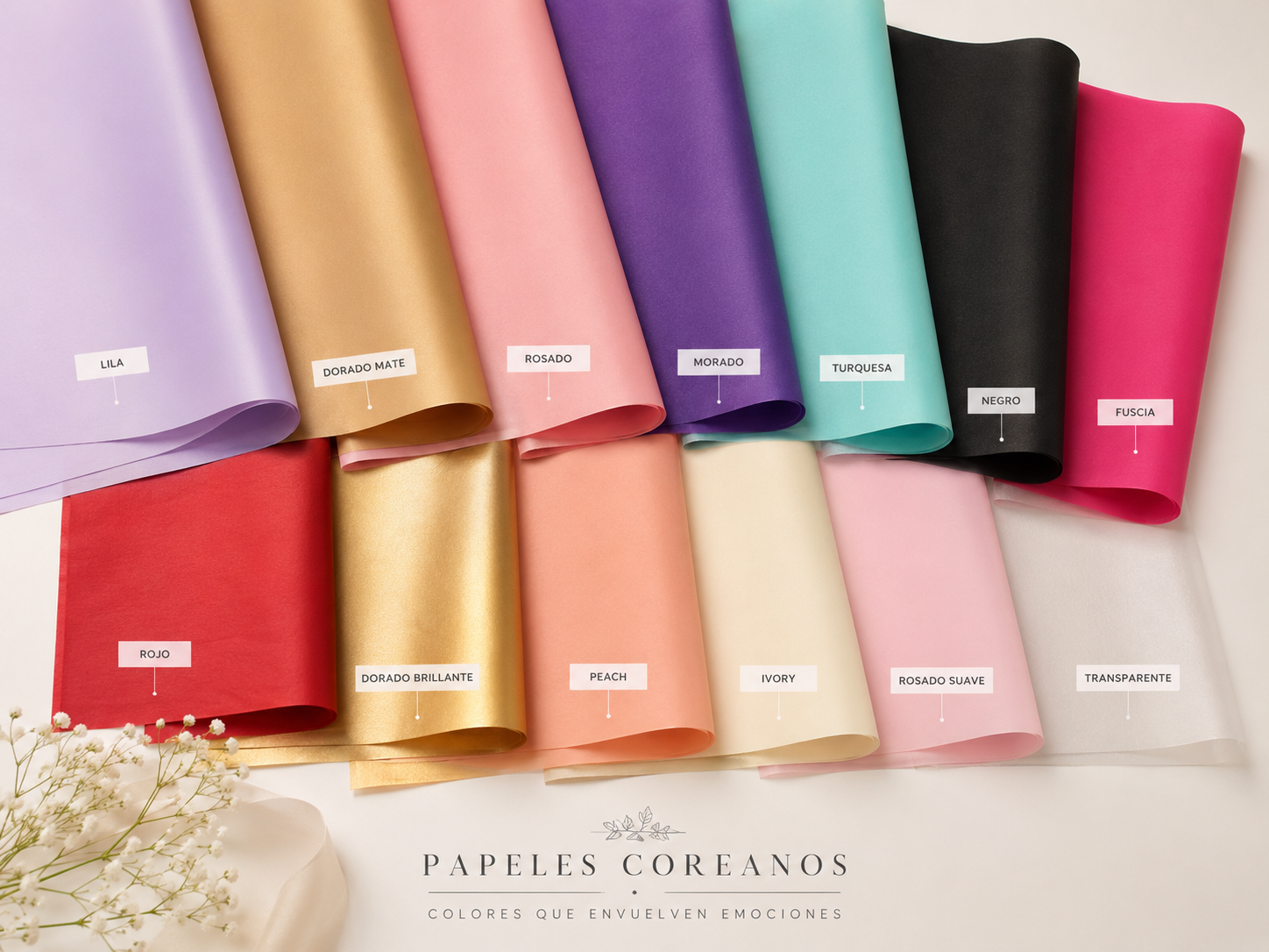 Papeles coreanos de colores