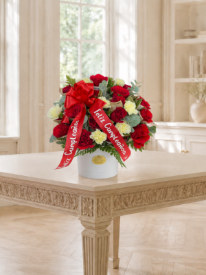 Arreglo Floral Clásico de Rosas Rojas